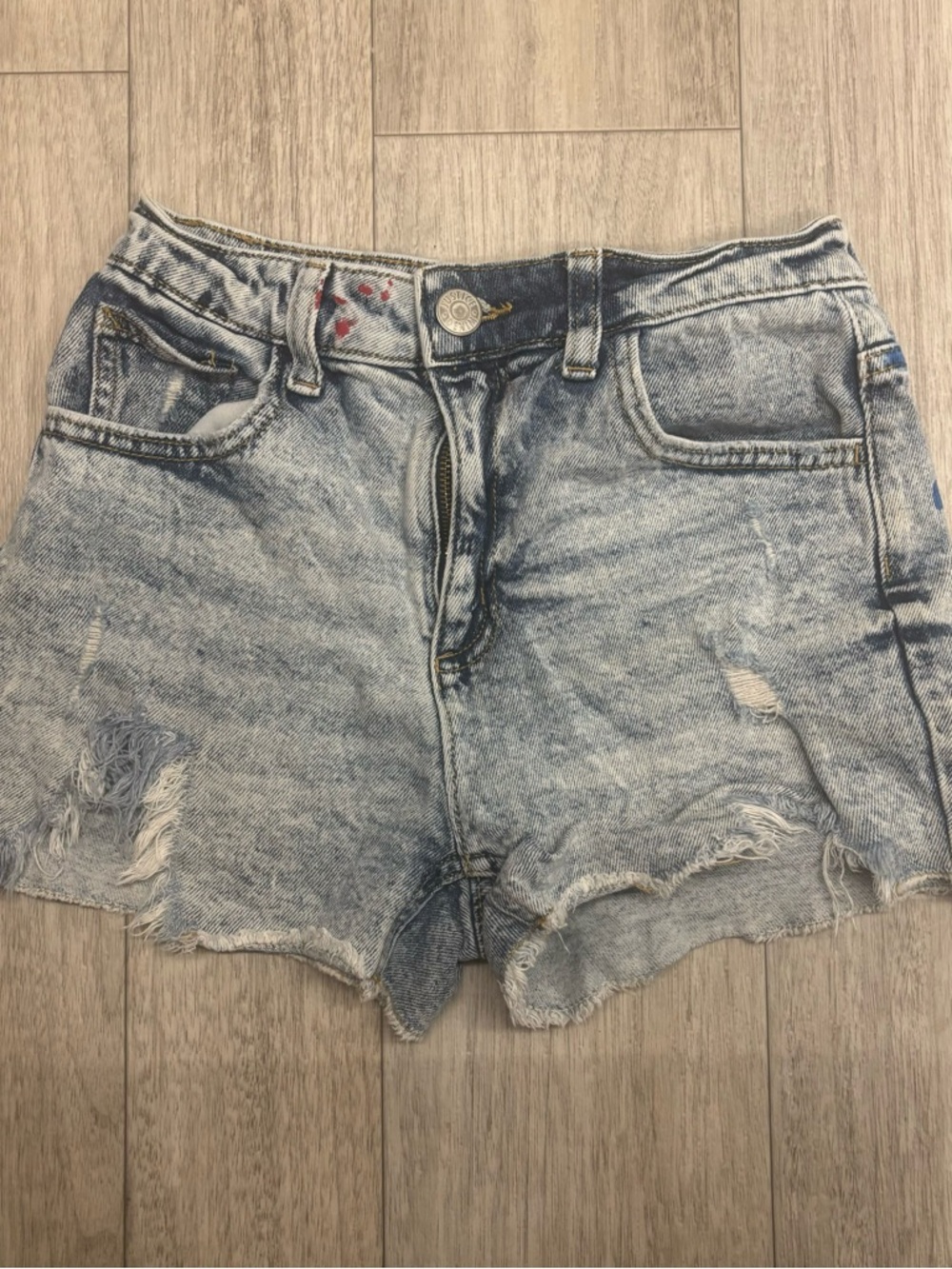 Justice Light Blue Distressed Denim Shorts